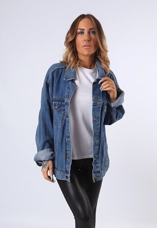 DENIM JACKET FACE TO FACE OVERSIZED FITTED UK 20 -22 (DBO)