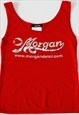 MORGAN DE TOI RED VEST TOP SPELL OUT Y2K TOP 2000S CAMI