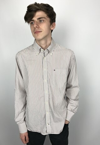 VINTAGE TOMMY HILFIGER PINSTRIPE BUTTON DOWN SHIRT