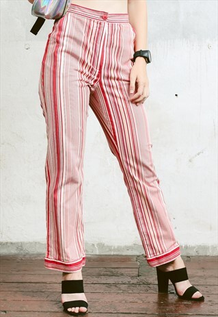 VINTAGE 80S STRIPED HIGH WAISTED JEANS