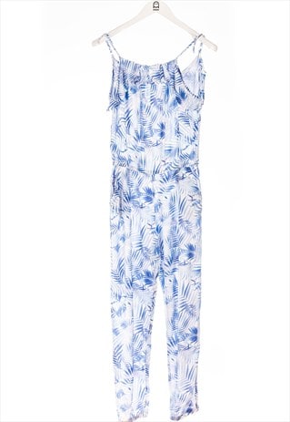 VINTAGE H AND M FORMAL FLORAL PRINT PLAY / JUMPSUIT BLUE /