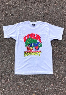 Vintage DINO tee mens L puff print SCREEN STARS Best