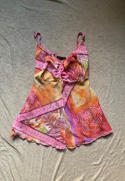Vintage Y2K Funky Pattern Pink Cami Top