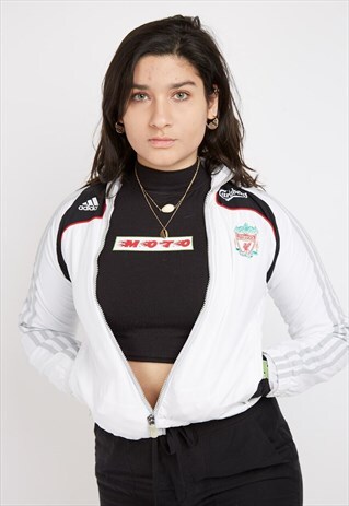 VINTAGE WHITE ADIDAS LIVERPOOL FC JACKET