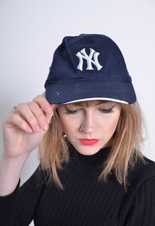 VINTAGE ADIDAS YANKEES BASEBALL CAP HAT BLUE