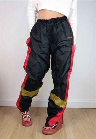 VINTAGE 90'S ADIDAS UNISEX SHELL TRACK BOTTOMS / JOGGERS