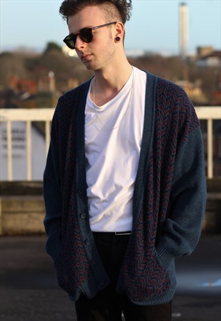 VINTAGE // 80'S // PATTERNED CARDIGAN