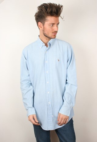 VINTAGE CHAMBRAY BLUE RALPH LAUREN SHIRT