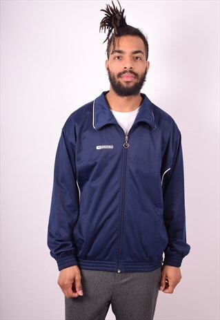 DIADORA MENS VINTAGE TRACKSUIT TOP JACKET LARGE BLUE 90S