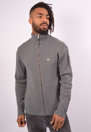 VINTAGE DIESEL CARDIGAN SWEATER GREY