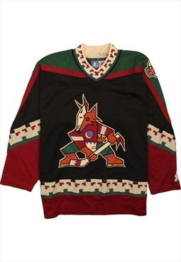 Vintage 90's Starter Jersey Phoenix Coyotes NHL V Neck Black