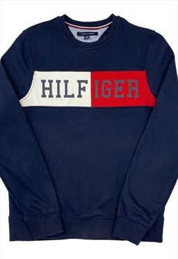 Tommy Hilfiger Vintage Men's Navy Spellout Sweater