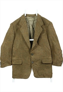 Vintage 90's Harris Tweed Blazer t Tweed Wool Jacket Khaki