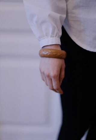 VINTAGE 70'S BROWN LEATHER BRACELET