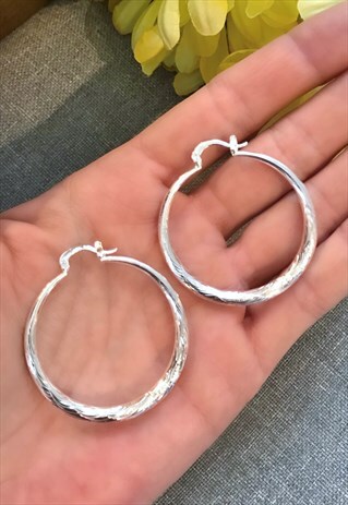 SILVER PLATED HOOP EARRINGS