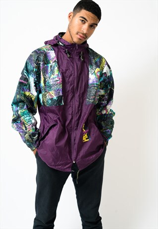 VINTAGE PATTERNED WINDBREAKER JACKET
