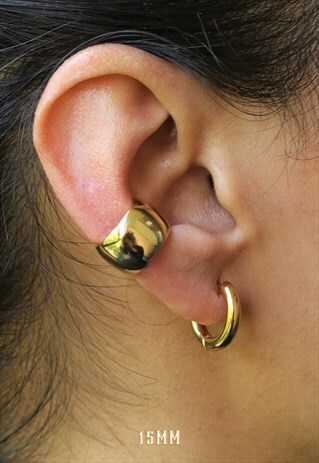TARNISH FREE 316L STAINLESS STEEL MINIMAL GOLD HOOPS - 15MM