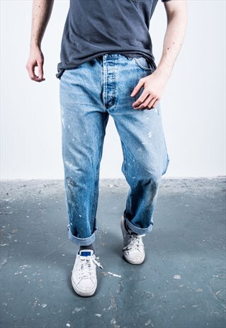 VINTAGE BLUE LEVI'S 501 PAINT JEANS