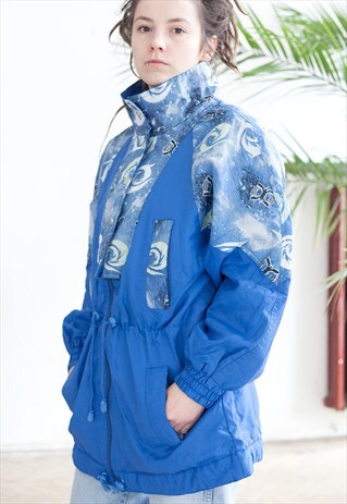 UNIQUE VINTAGE WINTER JACKET WITH ABSTRACT PATTERN