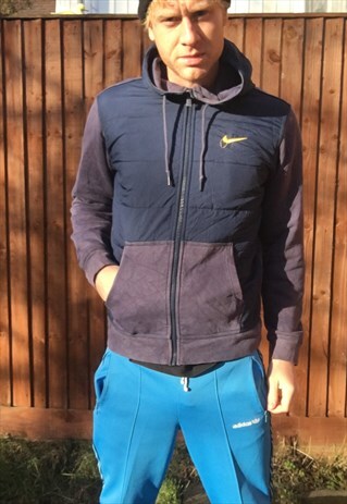 VINTAGE NIKE SWEATSHIRT JUMPER HOODIE NAVY BLUE M 90S SPORTS