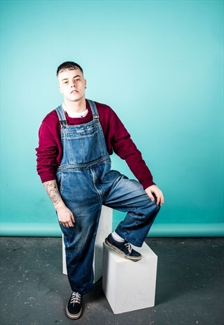 VINTAGE DUNGAREES IN BLUE DENIM