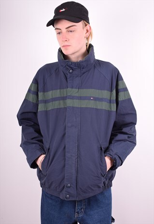 TOMMY HILFIGER MENS VINTAGE JACKET MEDIUM BLUE 90'S