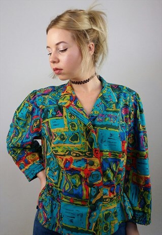 VINTAGE 80'S BLAZER BOLD PRINT