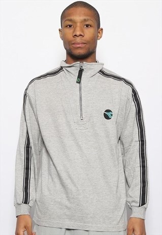 VINTAGE DIADORA 1/4 ZIP GREY