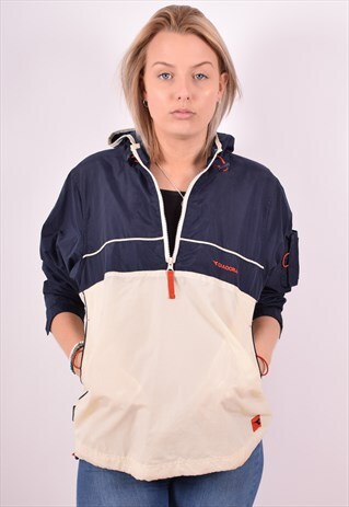 DIADORA WOMENS VINTAGE PULLOVER JACKET MEDIUM MULTI 90S