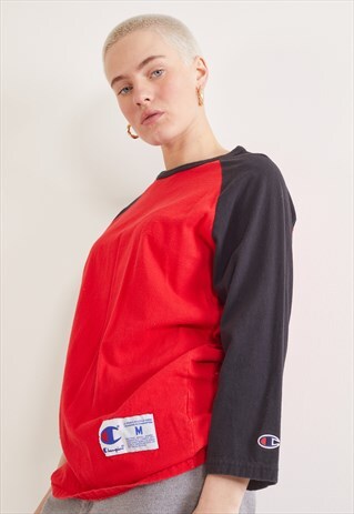 VINTAGE CHAMPION 3/4 SLEEVE TOP RED