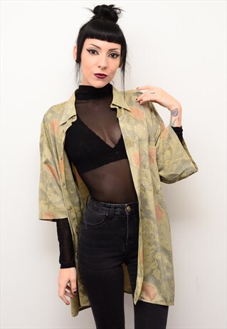 VINTAGE 90'S ANTIQUE RENAISSANCE PATTERNED OVERSIZED SHIRT
