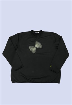 90s Black Long Sleeve Graphic Fleece Lined Sweatshirt