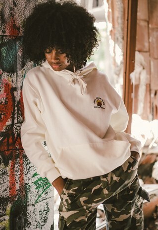 "DEVIL CAME TO ME" HOODIE IN OFF WHITE