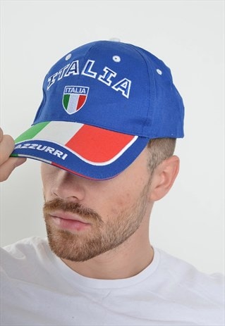 VINTAGE ITALIA BASEBALL CAP HAT BLUE