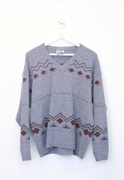 Vintage Unbranded knit sweatshirt in grey. Best fits L