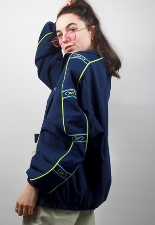 90'S RETRO RARE NAVY SIDE-TAPE TRACK JACKET