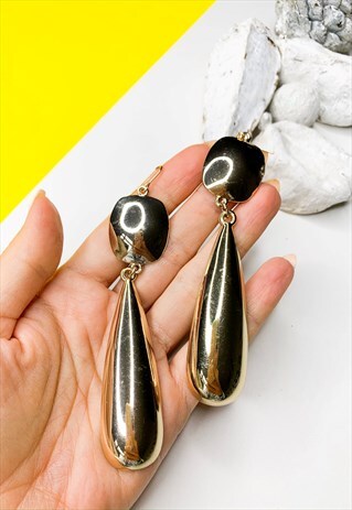 90'S CHUNKY GOLD DROP EARRINGS