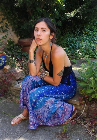 FAIRTRADE FESTIVAL PEACOCK PALAZZO TROUSERS / PANTS