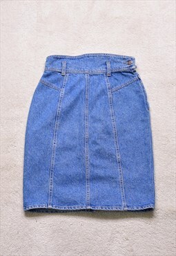 Women's Vintage 90s Benetton Blue Denim Skirt