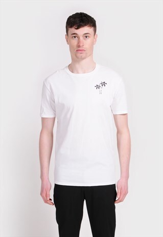 WHITE SHORT-SLEEVE PALM T-SHIRT - RELAXED FIT