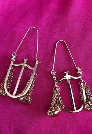 PERSONALISED 18K GOLD PLATED LIBRA EARRINGS