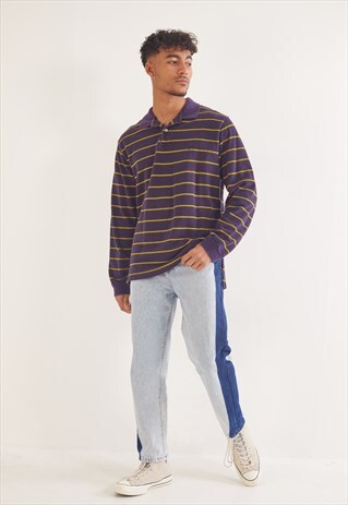 VINTAGE RALPH LAUREN LONG SLEEVE POLO TOP PURPLE