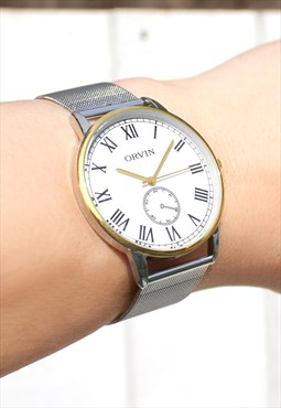 Classic Gold & Silver Numeral Watch