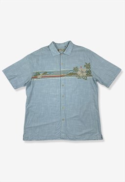 Vintage Batik Bay Patterned Hawaiian Shirt Blue 2XL