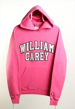 Vintage Champion William Carey Logo Hoodie Pink