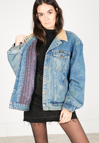 VINTAGE 80S WRANGLER WINTER BLANKET JACKET / R0220