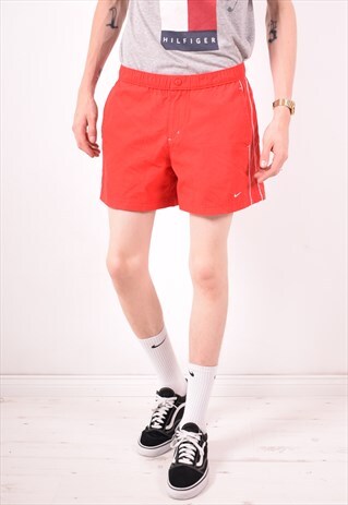 NIKE MENS VINTAGE SHORTS W34 RED 90S