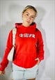 VINTAGE 90S QUICKSILVER SIZE M HOODIE IN RED