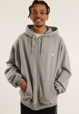 VINTAGE CHAMPION EMBROIDERED LOGO ZIPPED HOODIE