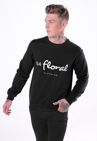 LARGE GRAPHIC JUMPER SWEATER - BLACK